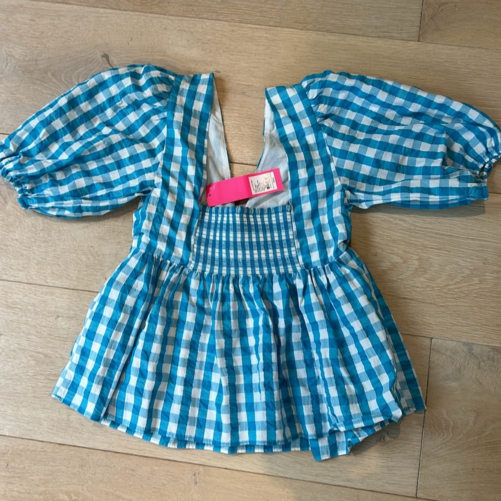 Lilly Pulitzer Blue Gingham Top - NWT - Picture 3 of 4